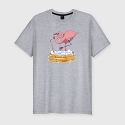 Мужская slim-футболка Фламинго