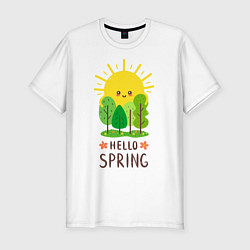 Футболка slim-fit Hello Spring, цвет: белый