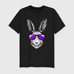 Мужская slim-футболка Клевый заяц