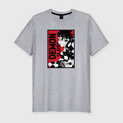 Футболка slim-fit KIMETSU NO YAIBA, цвет: меланж