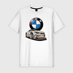 Футболка slim-fit BMW оскал, цвет: белый