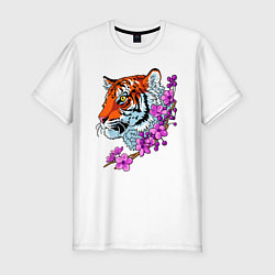 Мужская slim-футболка Тигр