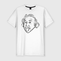 Футболка slim-fit Альберт Эйнштейн, цвет: белый