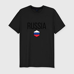 Футболка slim-fit Россия, цвет: черный