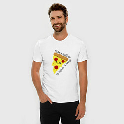 Футболка slim-fit Если любовь,то только к пицце, цвет: белый — фото 2