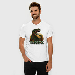 Футболка slim-fit T-Rex, цвет: белый — фото 2