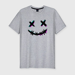 Футболка slim-fit Glitch Smile, цвет: меланж