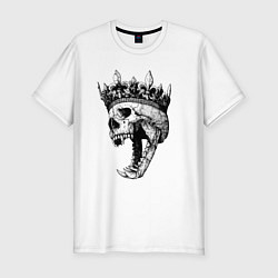 Мужская slim-футболка Fangs - skull and crown