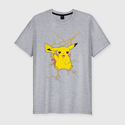 Футболка slim-fit Pikachu, цвет: меланж