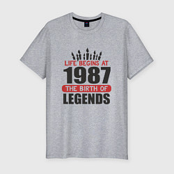 Мужская slim-футболка 1987 - рождение легенды