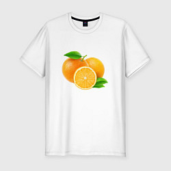 Мужская slim-футболка Апельсины