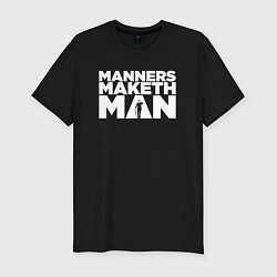 Футболка slim-fit Manners maketh man, цвет: черный