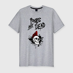 Футболка slim-fit Punks not dead, цвет: меланж