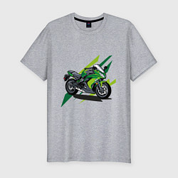 Мужская slim-футболка GREEN MOTO Z