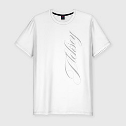 Мужская slim-футболка Алексей каллиграфическим почерком