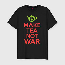 Мужская slim-футболка Make tea not war