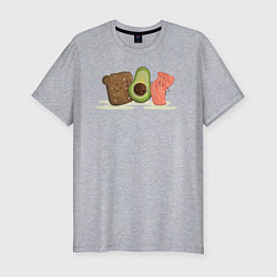 Мужская slim-футболка Бутерброд из авокадо