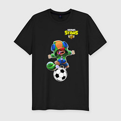 Футболка slim-fit Brawl STARS футбол, цвет: черный