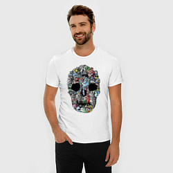 Футболка slim-fit Tosh Cool skull, цвет: белый — фото 2