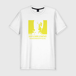 Футболка slim-fit VANSAMA OFFICIAL Yellow, цвет: белый