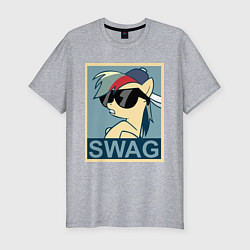 Футболка slim-fit Rainbow Dash swag, цвет: меланж