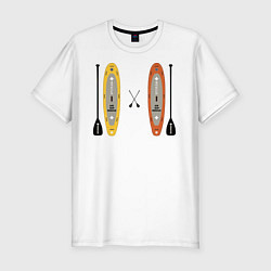 Мужская slim-футболка Сап серфинг