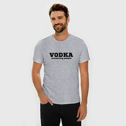 Футболка slim-fit Vodka connecting people, цвет: меланж — фото 2