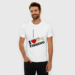 Футболка slim-fit I love fishing, цвет: белый — фото 2