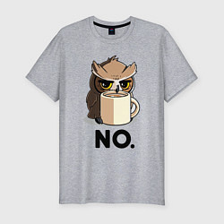 Мужская slim-футболка Сова с кофе