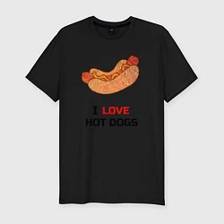 Футболка slim-fit Love HOT DOGS, цвет: черный