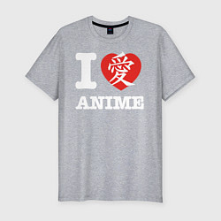 Мужская slim-футболка I love anime