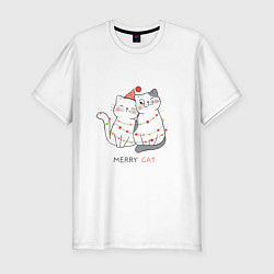 Мужская slim-футболка Merry Cat