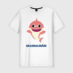 Футболка slim-fit Baby Shark Grandma, цвет: белый
