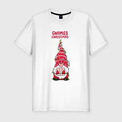 Футболка slim-fit Гном с подарком, цвет: белый
