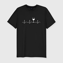 Мужская slim-футболка Винный пульс
