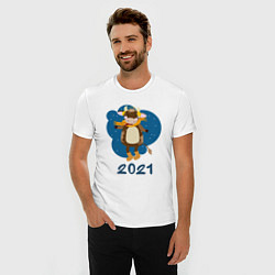 Футболка slim-fit Год быка 2021, цвет: белый — фото 2