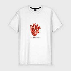 Мужская slim-футболка Мое сердце не камень