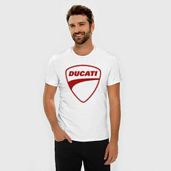 Футболка slim-fit Ducati Logo Дукати Лого Z, цвет: белый — фото 2