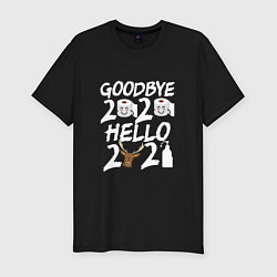 Мужская slim-футболка Goodbye 2020 hello 2021