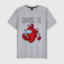 Футболка slim-fit Among Us love baby, цвет: меланж
