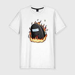Мужская slim-футболка Among Us fire