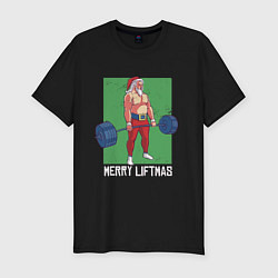 Мужская slim-футболка Merry Liftmas