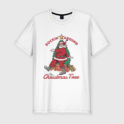 Мужская slim-футболка Rockin Santa