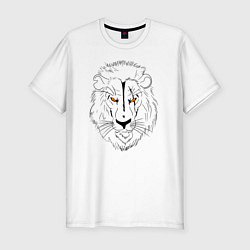 Футболка slim-fit Лев Art, цвет: белый