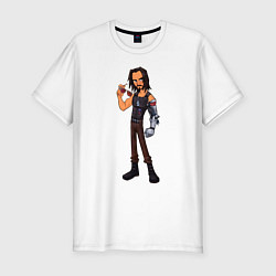 Футболка slim-fit Johnny Silverhand 03, цвет: белый
