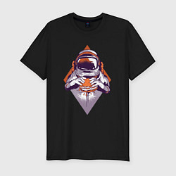 Мужская slim-футболка Астронавт с Бургером