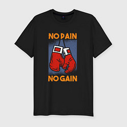 Футболка slim-fit No Pain No Gain, цвет: черный