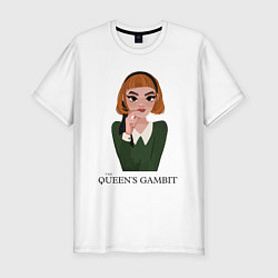 Футболка slim-fit Queens Gambit Ход Королевы, цвет: белый