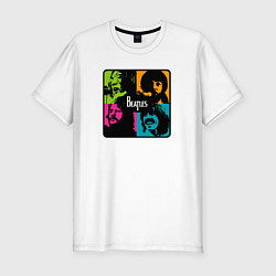 Мужская slim-футболка The Beatles в стиле Поп Арт