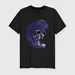 Мужская slim-футболка Астронавт космический серфер